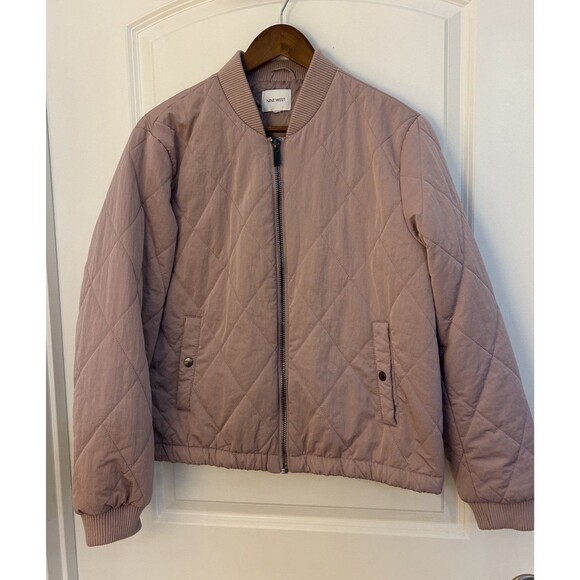 Nine West Jackets & Blazers - Nine West Jacket Extra Large Snap Up Puffer Bomber Quilted Pink Mauve